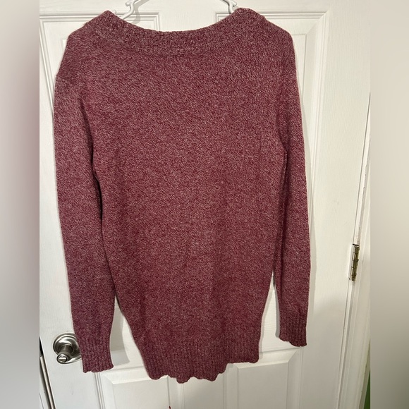 Athleta Vital V-Neck Tunic. Size XS.  Wool/ Cashmere. EUC Sweater. Rosy Red - Picture 5 of 7